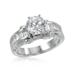 Ring Setting with Baguette & Round Diamonds