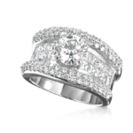 Ring Setting with Halo & Split Shank for 2ct Oval Diamond