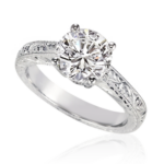 Round Diamond Engagement Ring with Filigree