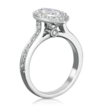 Marquise Cut Diamond in Bezel Setting with Halo