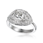 Radiant Cut Diamond & Triangle Sides Bezel Set with Pavé Accent