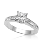 Princess Cut Engagement Ring with Channel Set Princess Sides
