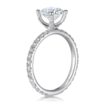 Infinity Style Engagement Ring with Diamond Prongs