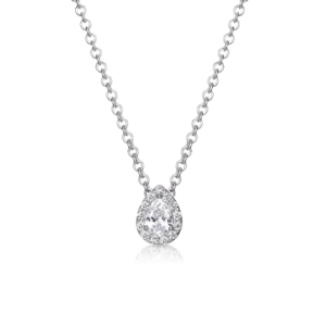 Pear Shape Diamond Pendant with Halo