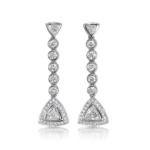 Triangle Diamond Drops with Pavé Halo